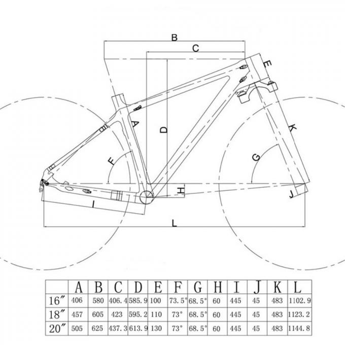 경량 뚱뚱한 타이어 자전거 구조, 탄소 뚱뚱한 구조 내부 케이블 라우팅